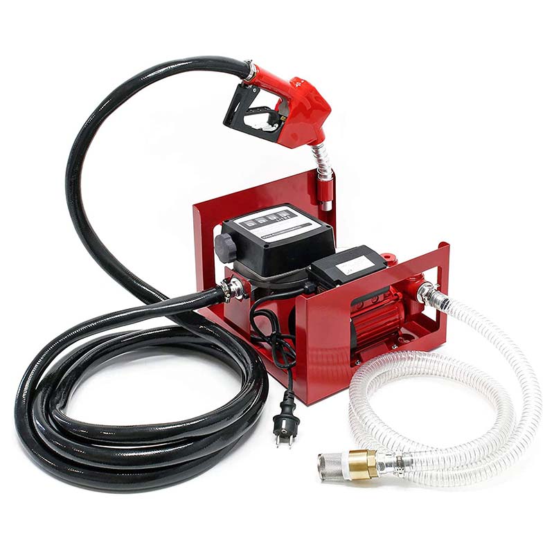 Pompa di trasferimento diesel autoadescante per olio elettrico con flussometro a 4 cifre